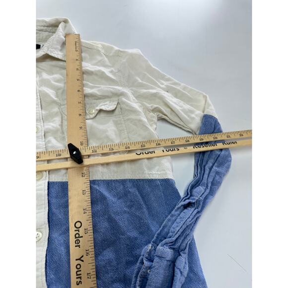 BDG Shirt Womens Small White Blue Two Tone Button Down Urban‎ Outfitters - Picture 7 of 7